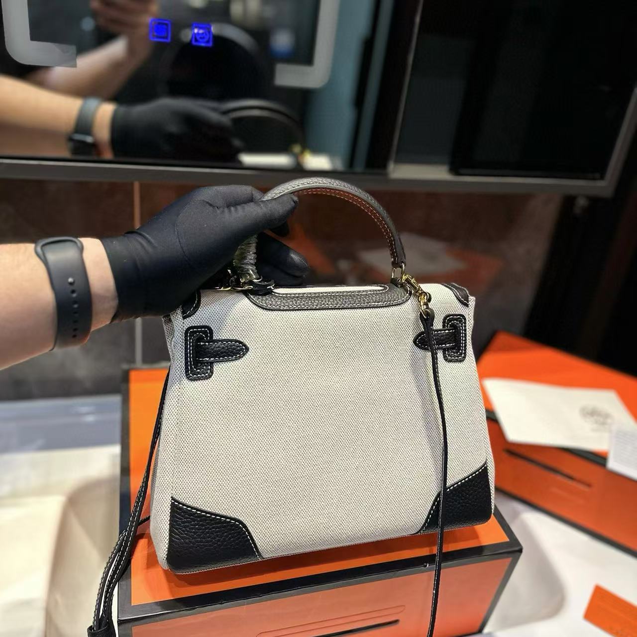 HERME5 kelly キャンバスショッピングバッグ【50％割引+送料無料】