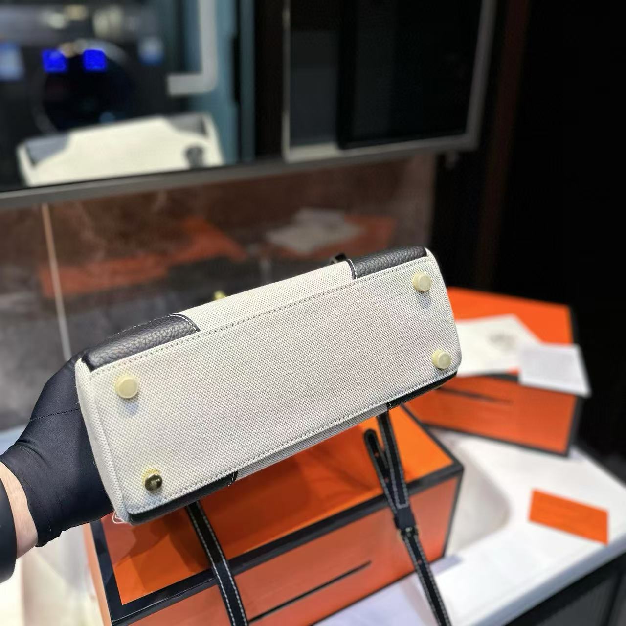 HERME5 kelly キャンバスショッピングバッグ【50％割引+送料無料】