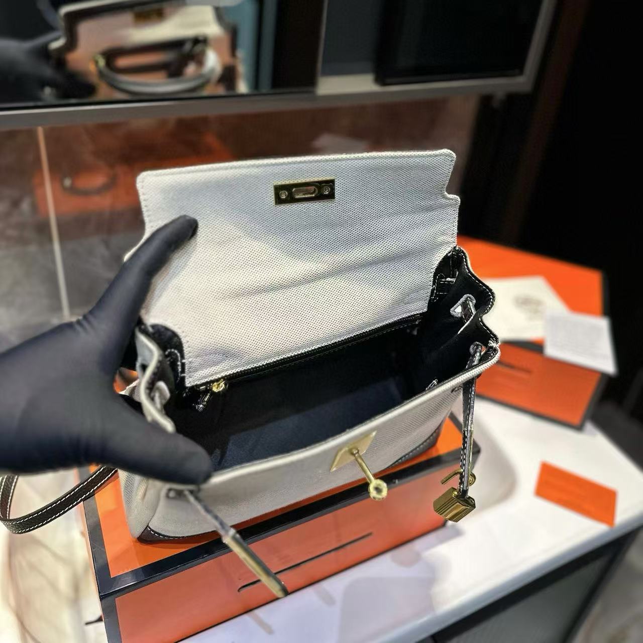 HERME5 kelly キャンバスショッピングバッグ【50％割引+送料無料】