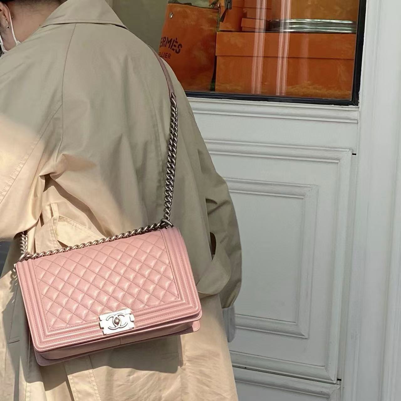 CHANE1 シープスキン チェーン ショルダー クロスボディバッグ【50％割引+送料無料】