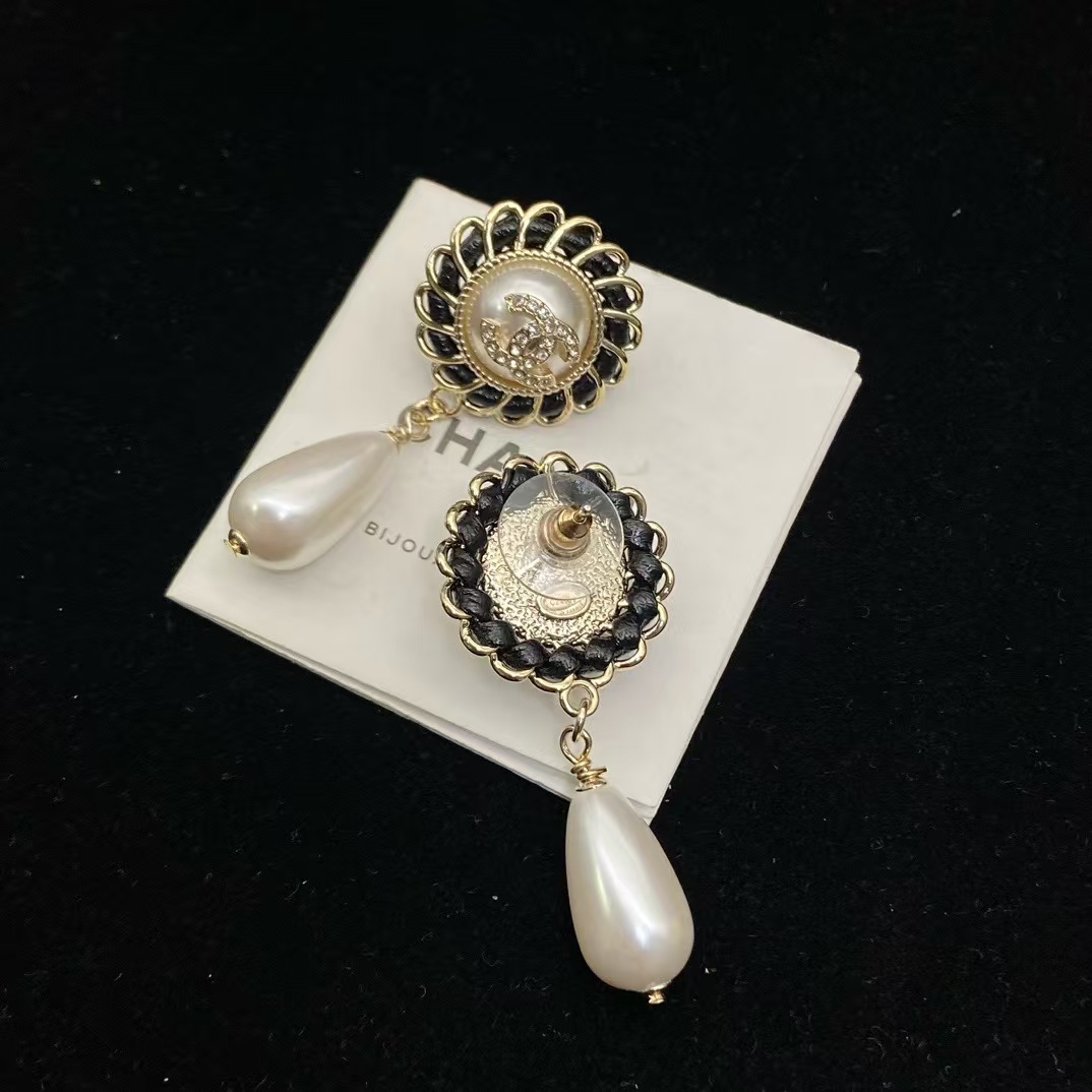 CHANE1 24K ウォータードロップパールイヤリング【50％割引+送料無料】