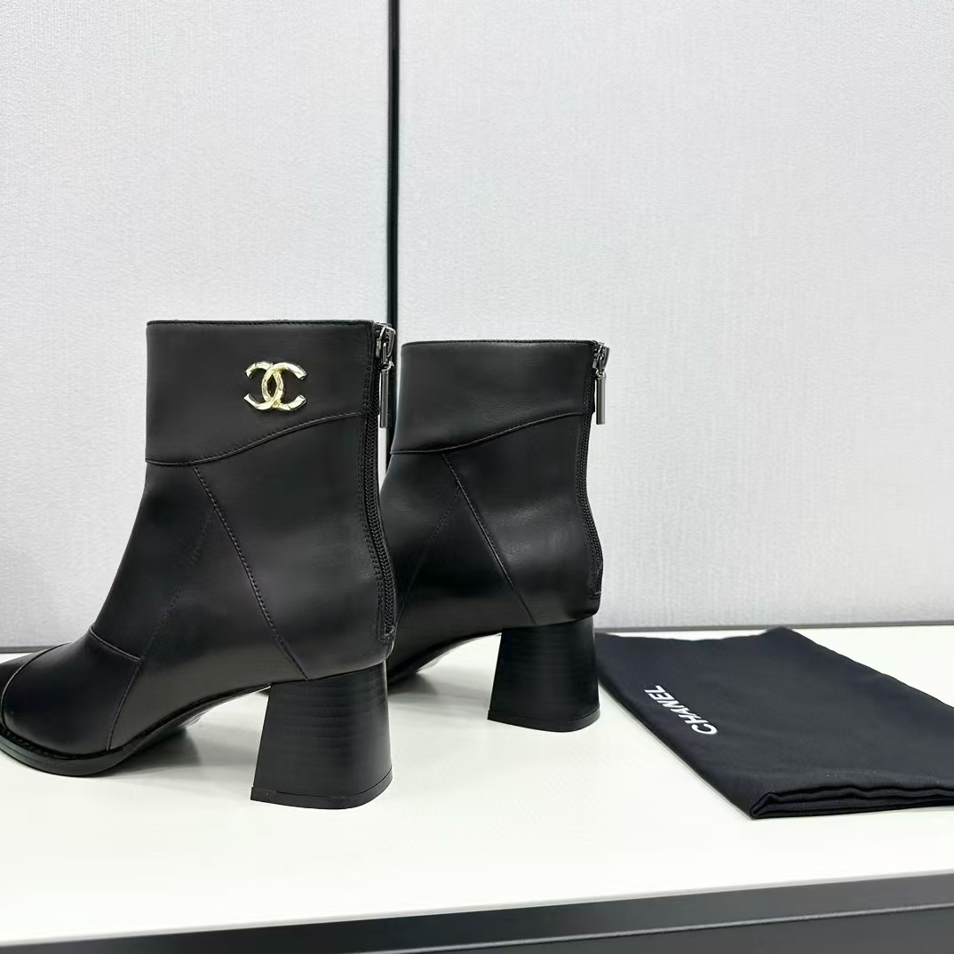 CHANE1 上質なカラーブロック ポインテッドトゥ シープスキン ショートブーツ【50％割引+送料無料】