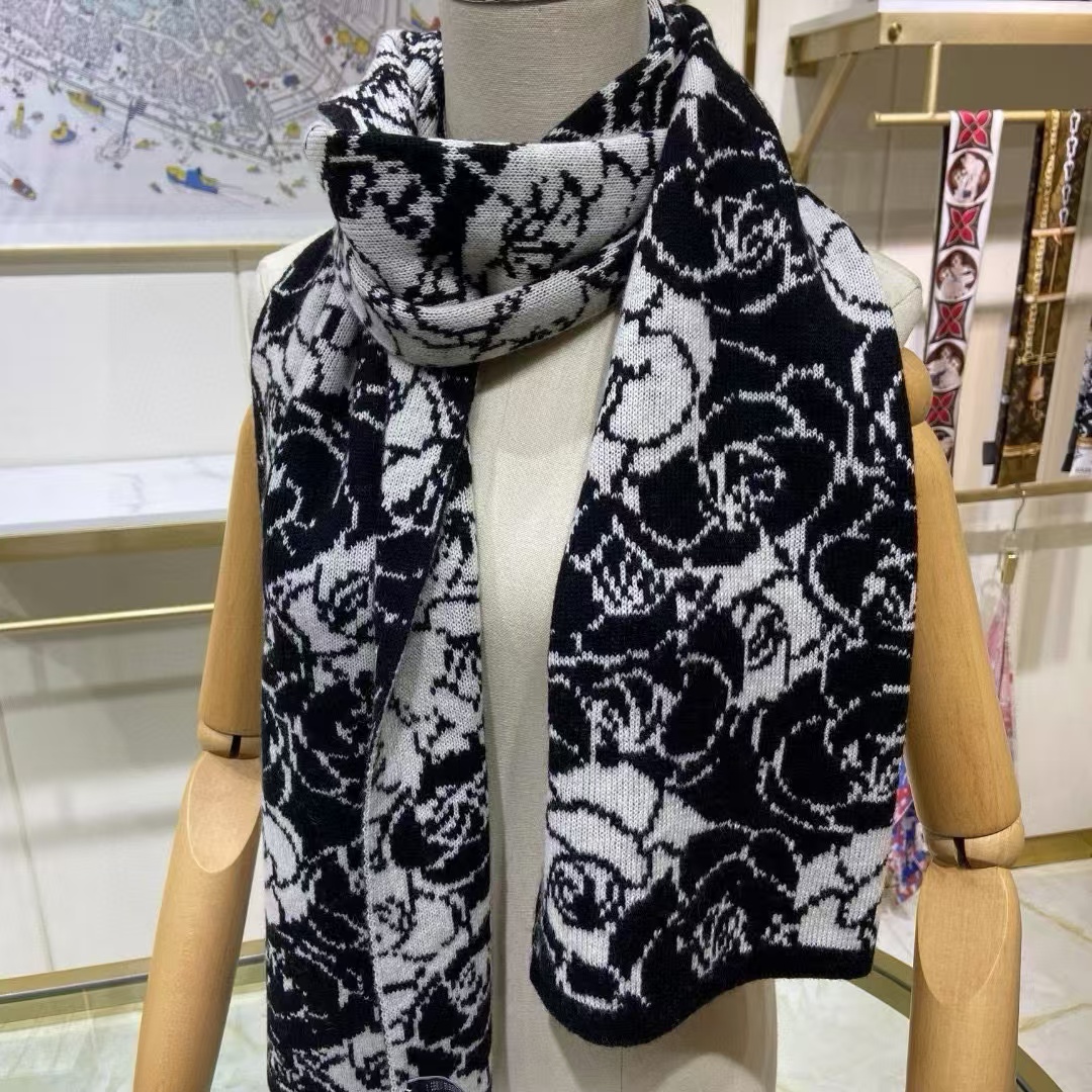 CHANE1 カメリア カシミア スカーフ【50％割引+送料無料】