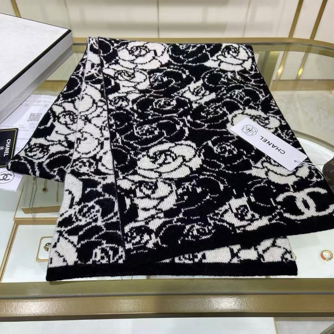 CHANE1 カメリア カシミア スカーフ【50％割引+送料無料】