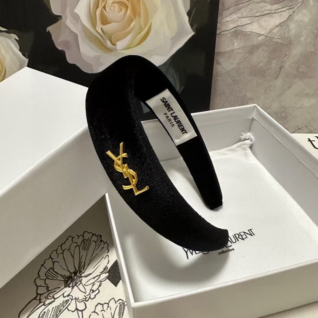 YSL シンプルベルベットヘッドバンド【50％割引+送料無料】