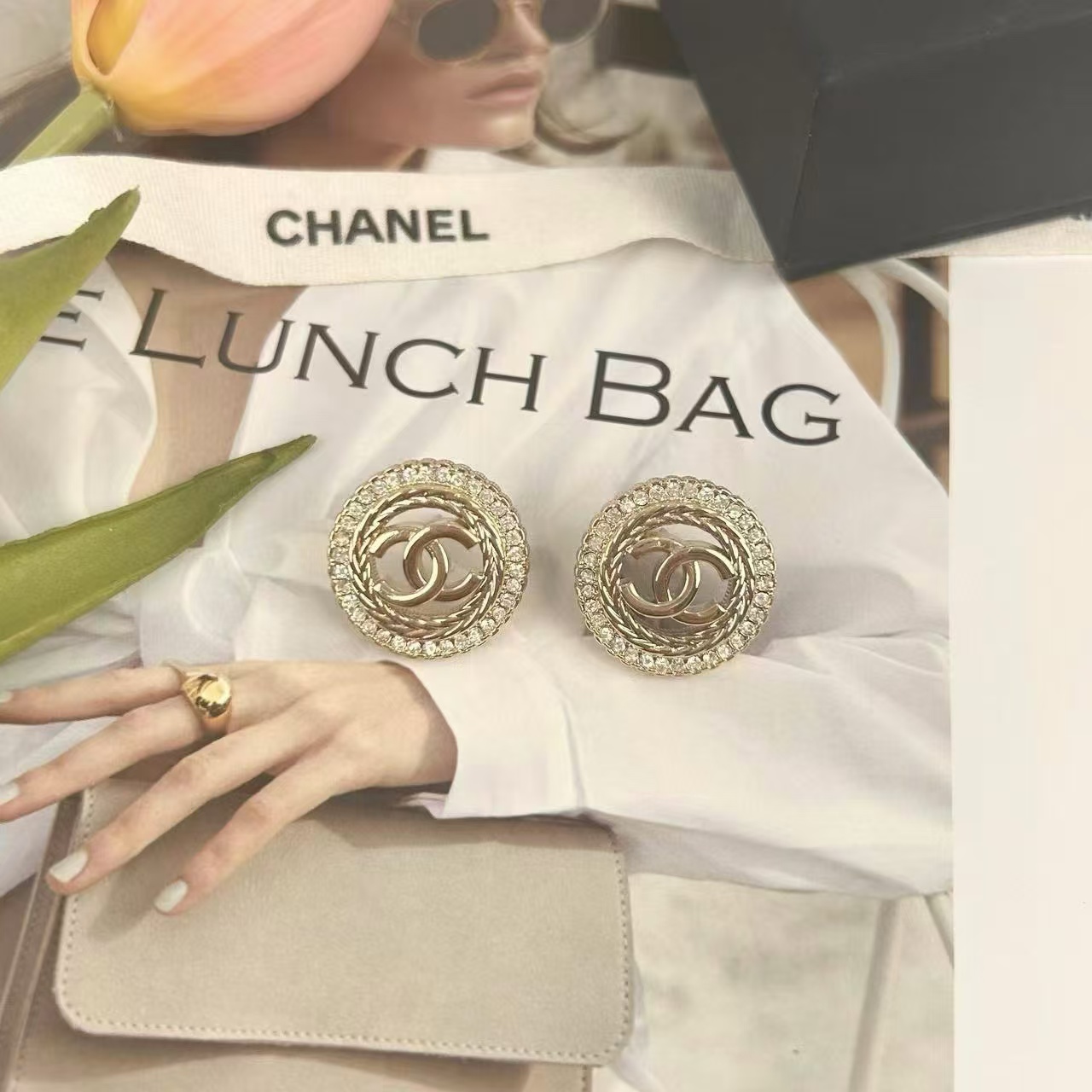 CHANE1 ラウンド ダイヤモンド スタッド ピアス【50％割引+送料無料】