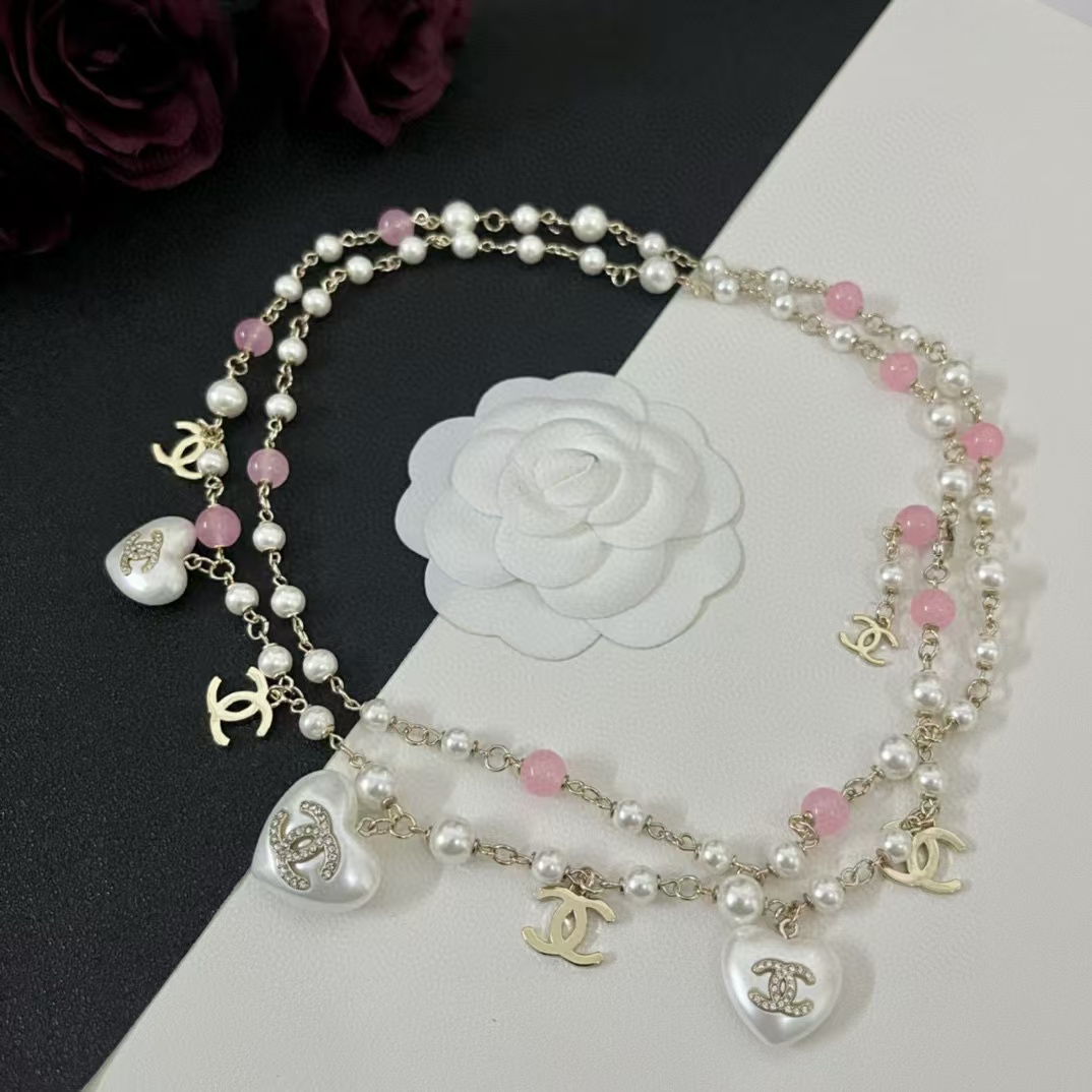 CHANE1 ハートパールセーターチェーン【50％割引+送料無料】