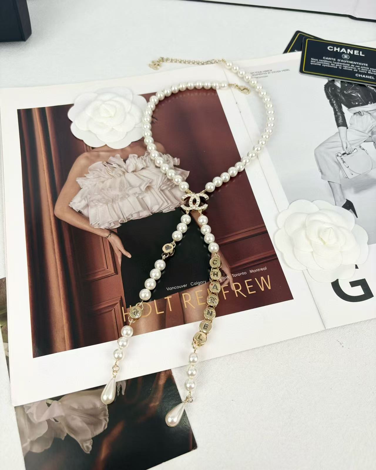 CHANE1 レタースプライスパールタッセルネックレス【50％割引+送料無料】