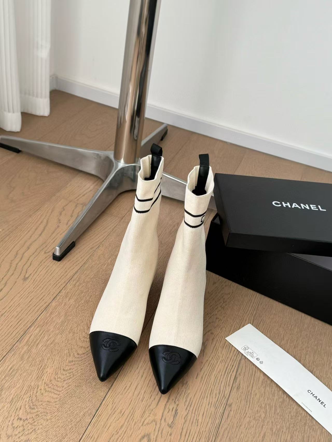 CHANE1 高品質ポインテッドトゥ ソックスブーツ【50％割引+送料無料】