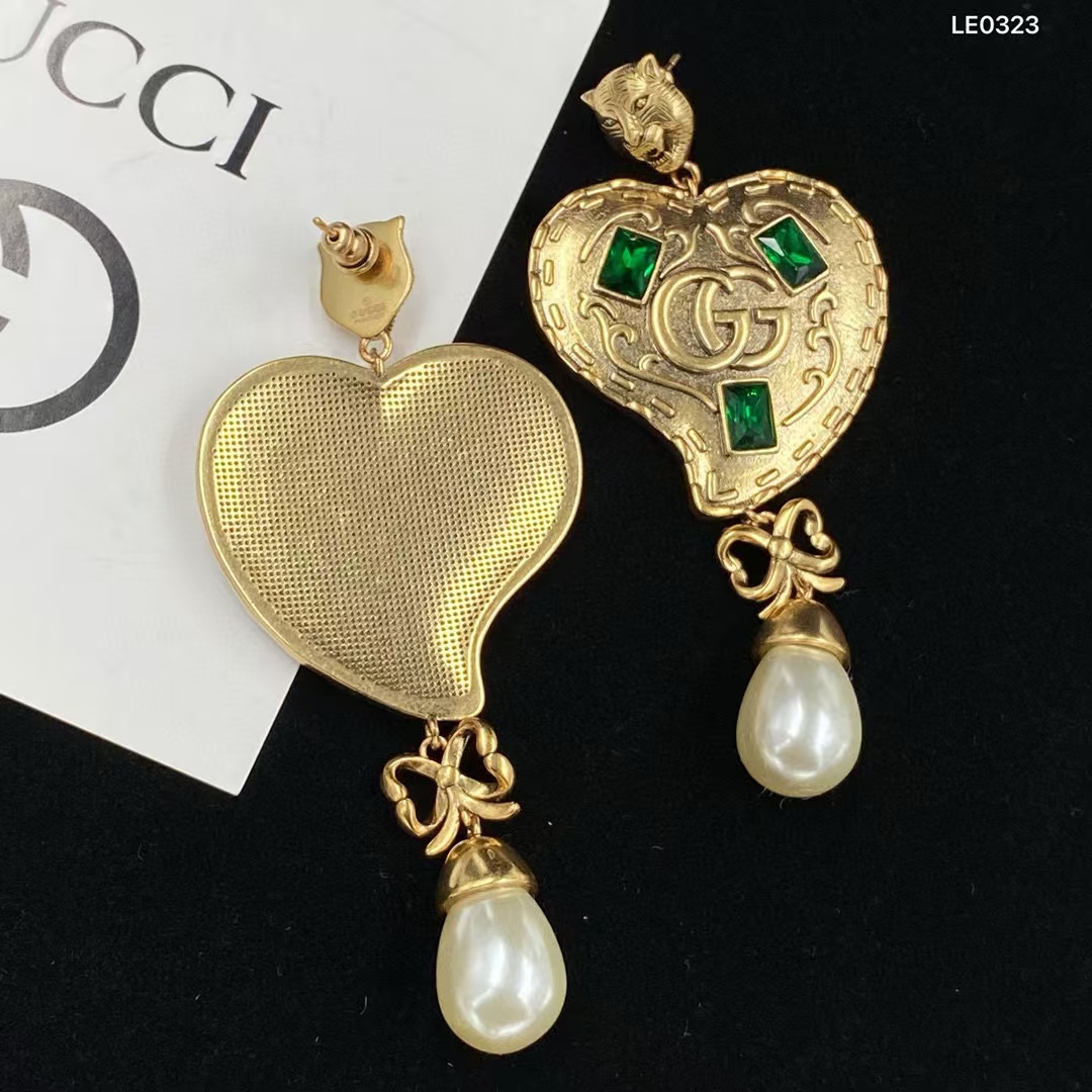 GUCC1 パールハートスタッドピアス【50％割引+送料無料】