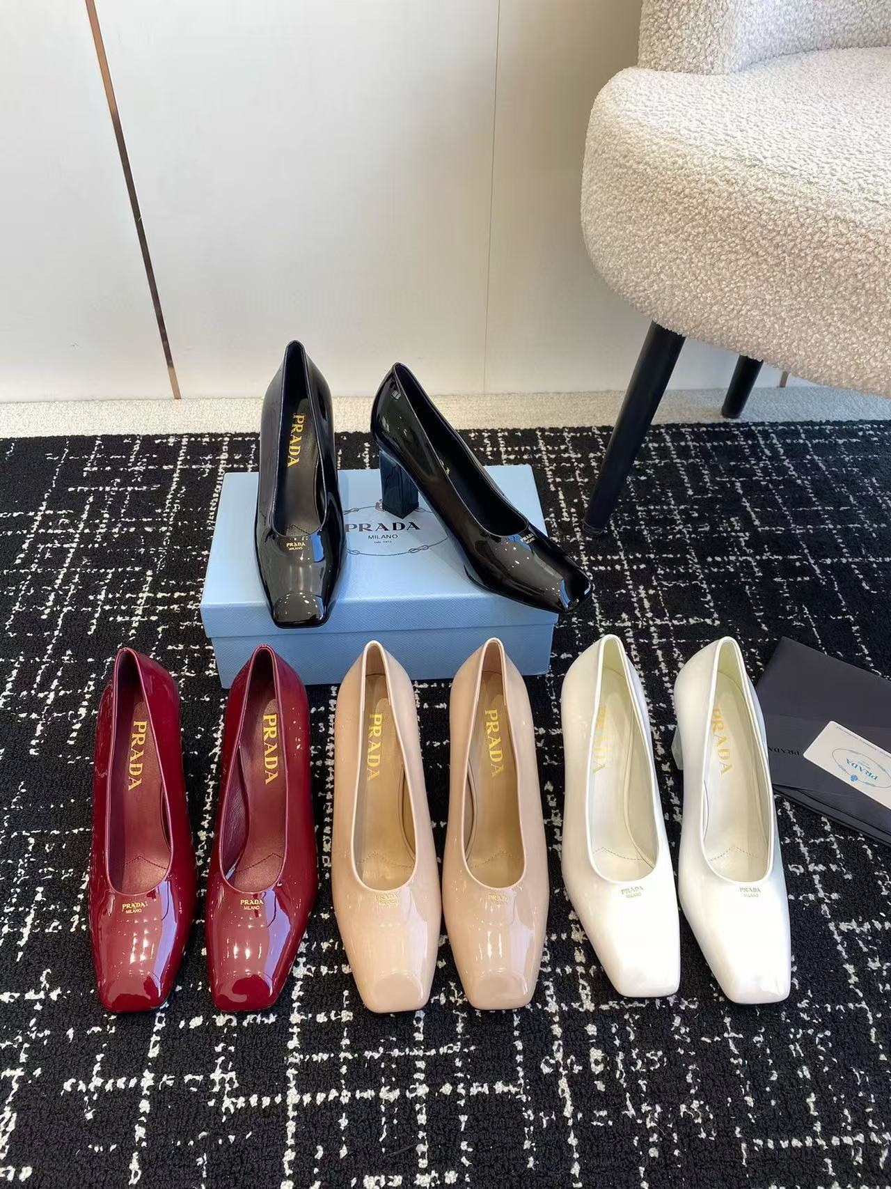 PR4DA 高品質パテントレザー ハイヒール【50％割引+送料無料】