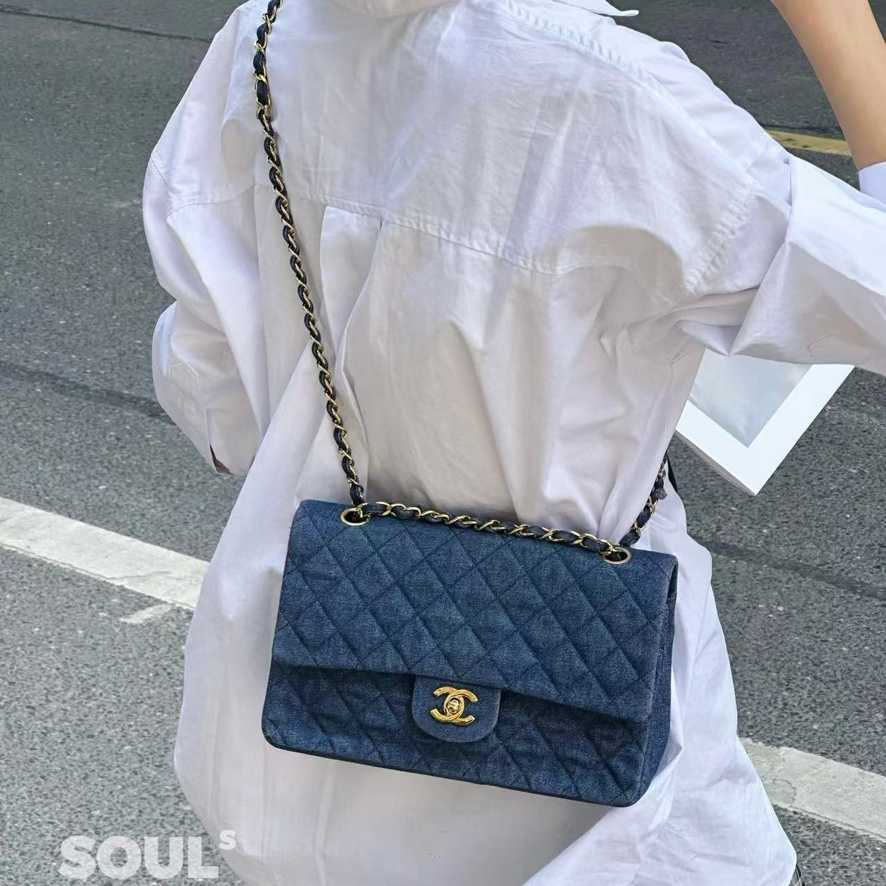 CHANE1 クラシック デニム ショルダー クロスボディバッグ【50％割引+送料無料】