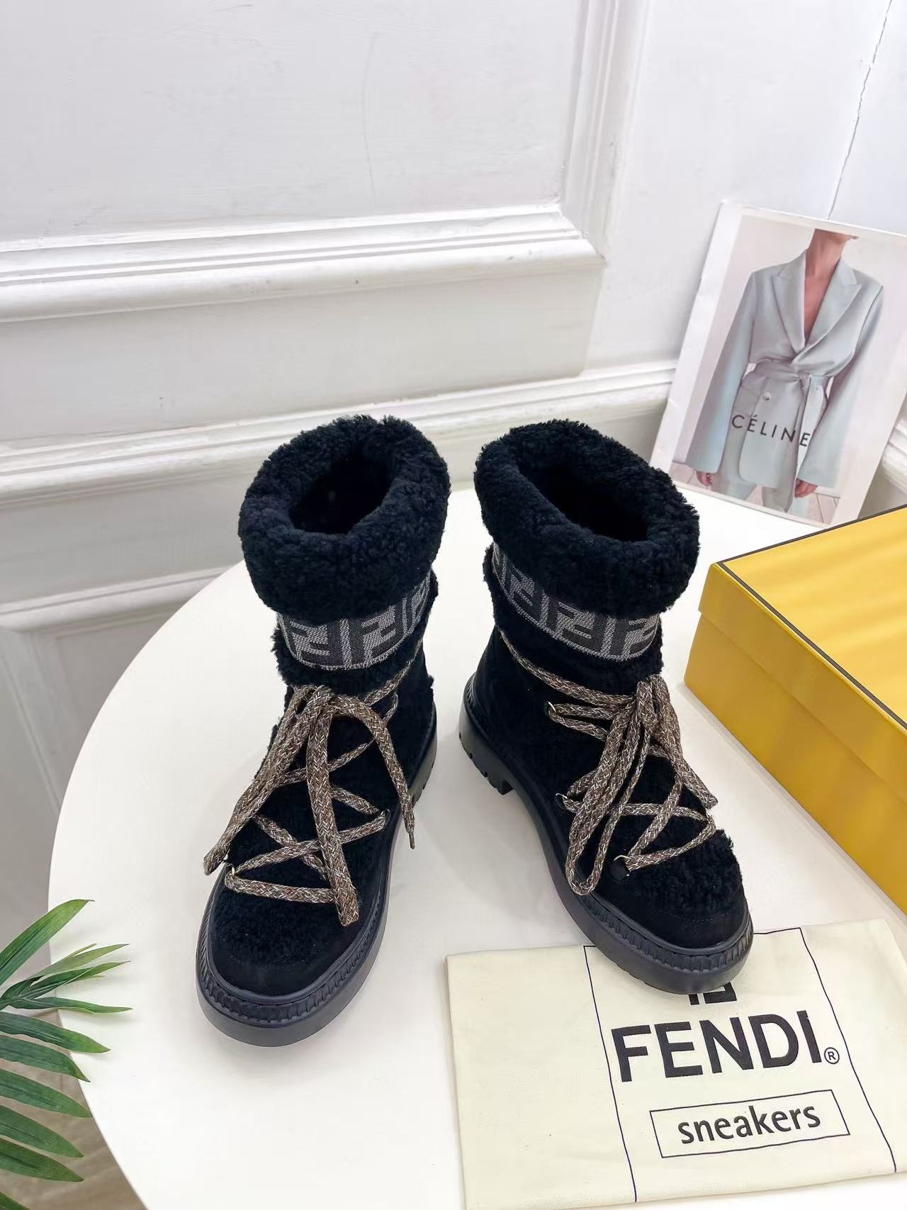 FEND1 高品質レースアップスノーブーツ【50％割引+送料無料】