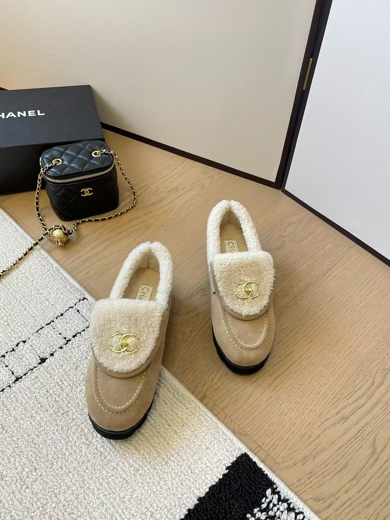 CHANE1 高品質ラムウールプラットフォームシューズ【50％割引+送料無料】