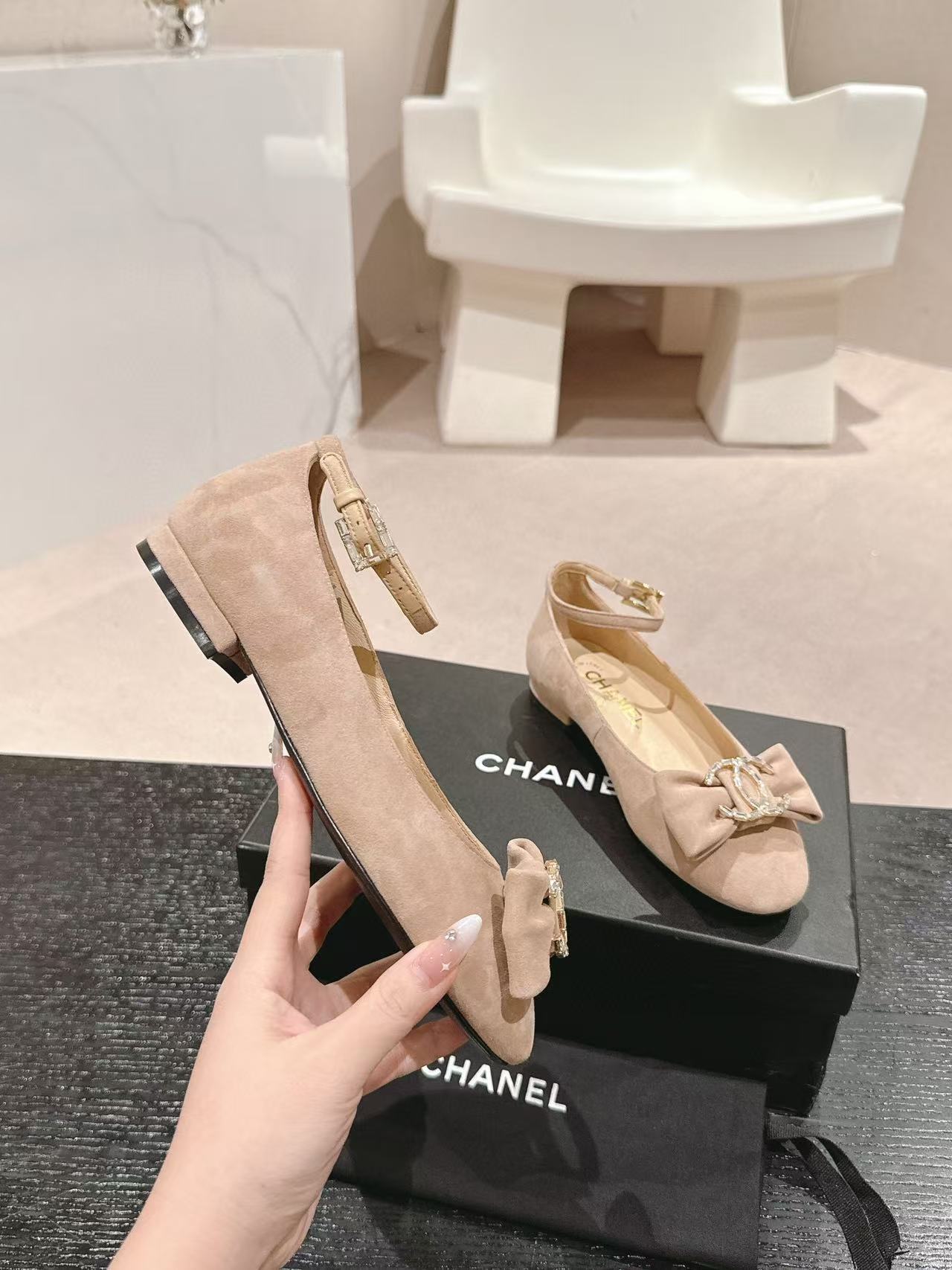 CHANE1 高品質スエードフラットシューズ【50％割引+送料無料】