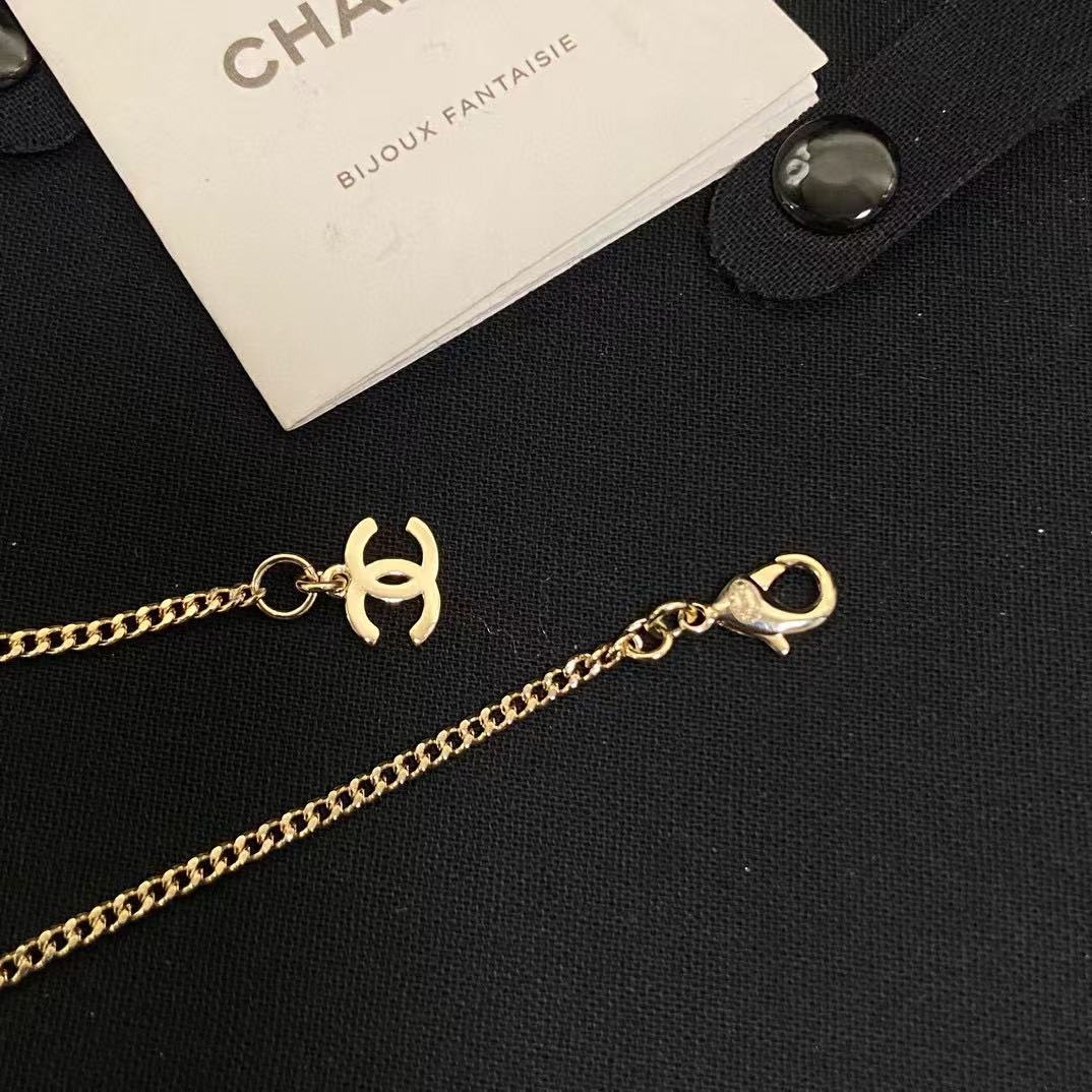 CHANE1 ダブルC エナメルネックレス【50％割引+送料無料】