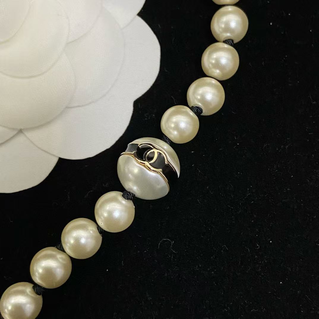 CHANE1 ダブルC ラウンドパールネックレス【50％割引+送料無料】