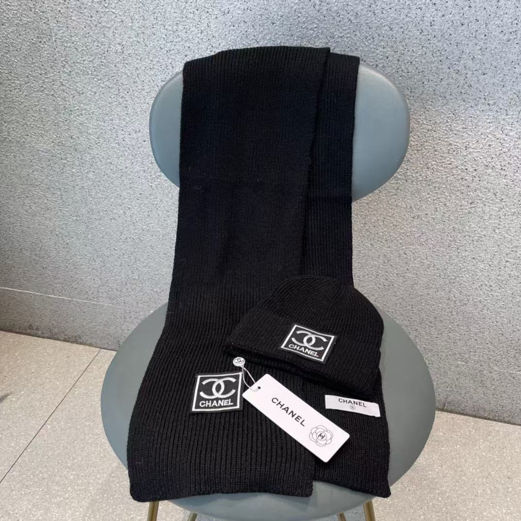 CHANE1 ウール帽子+スカーフ2点セット【50％割引+送料無料】