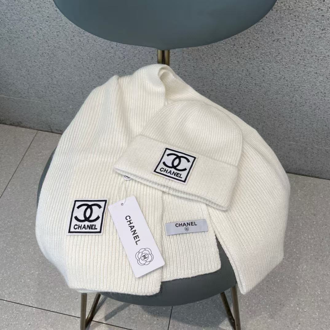 CHANE1 ウール帽子+スカーフ2点セット【50％割引+送料無料】