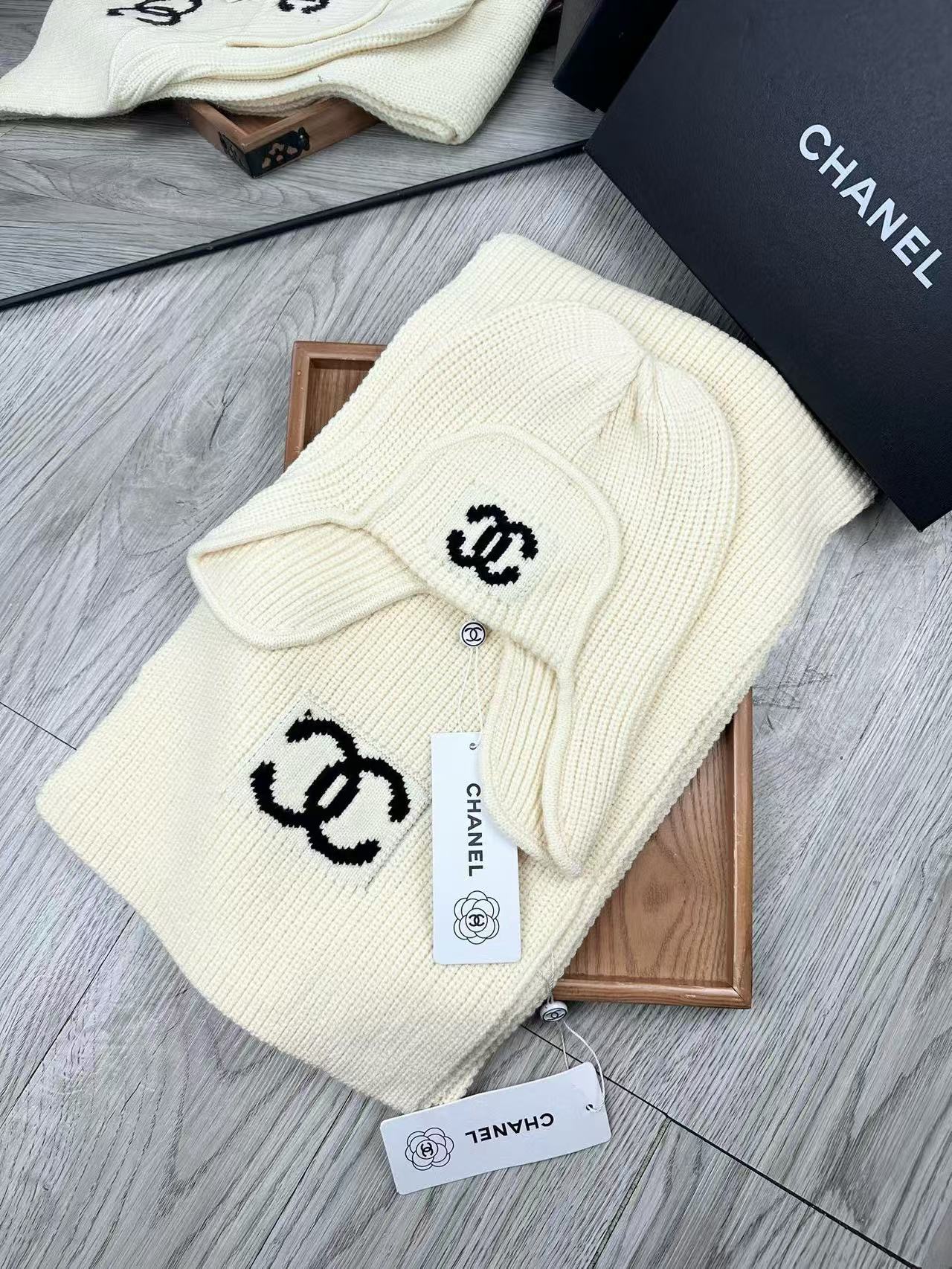 CHANE1 定番ウールハット+スカーフ2点セット【50％割引+送料無料】