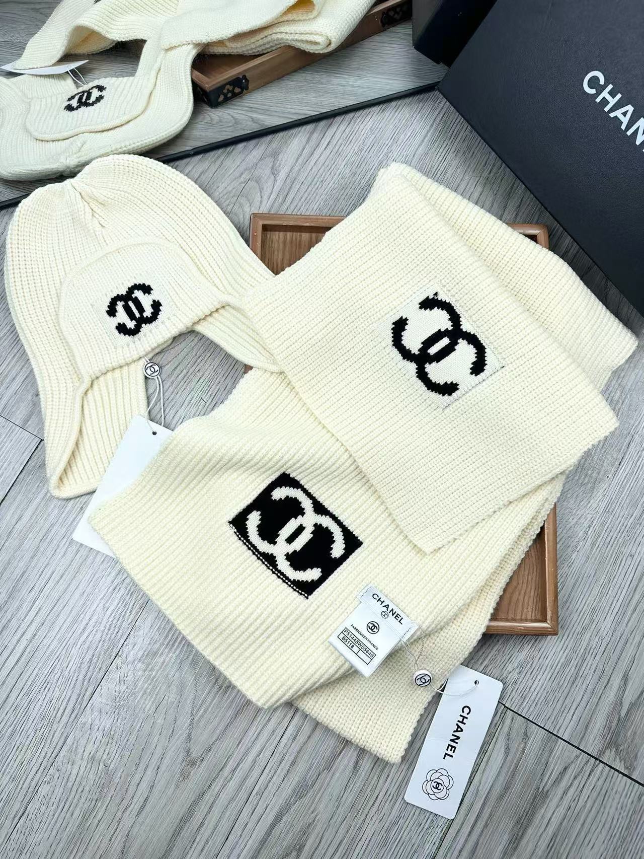 CHANE1 定番ウールハット+スカーフ2点セット【50％割引+送料無料】