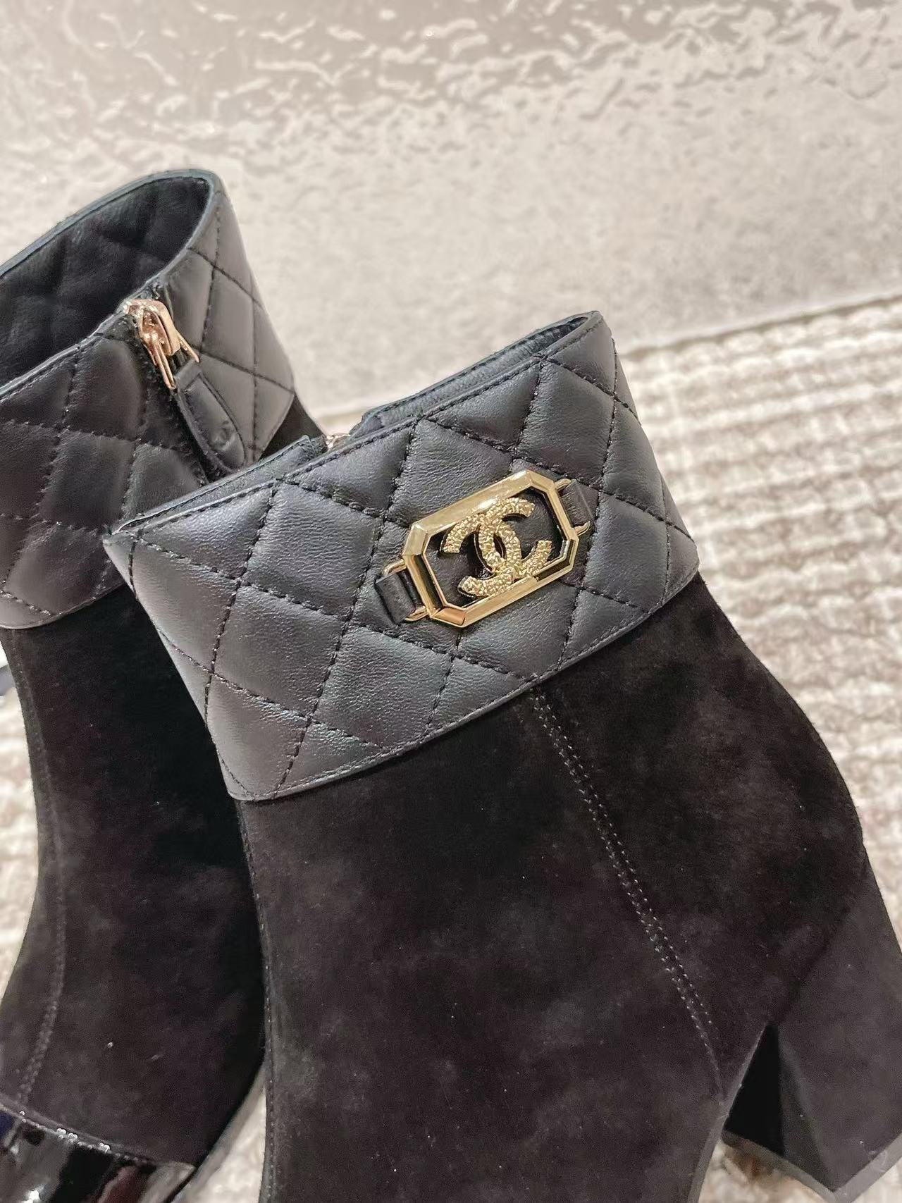 CHANE1 高品質 ダブルCロゴ ショートブーツ【50％割引+送料無料】