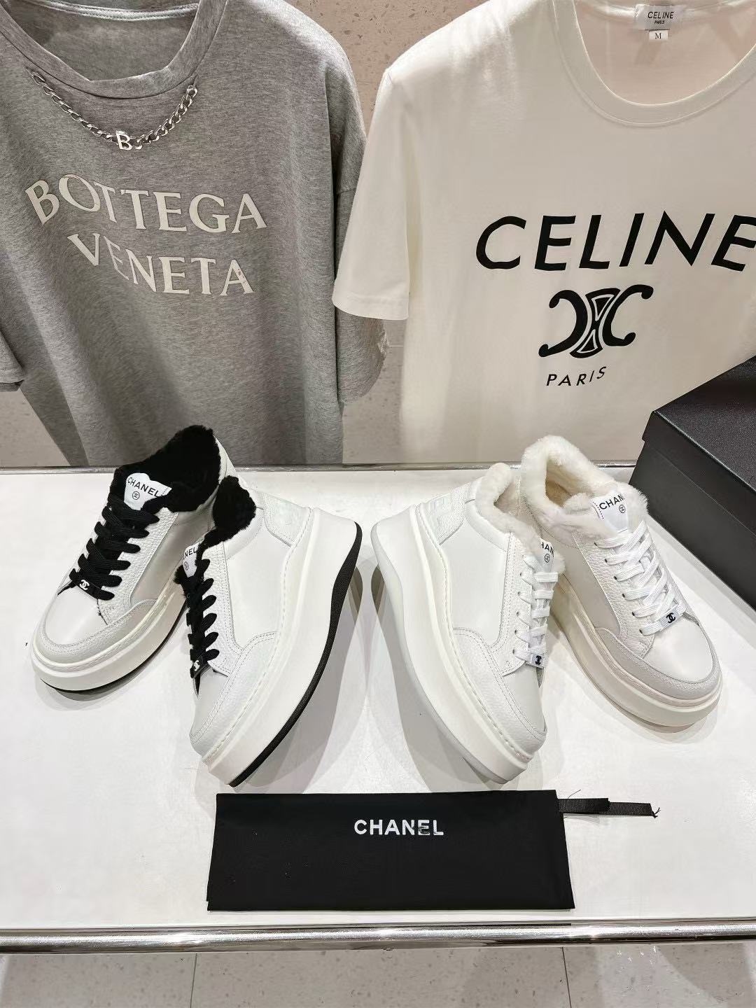 CHANE1 上質な厚底ファー付きカジュアルシューズ【50％割引+送料無料】