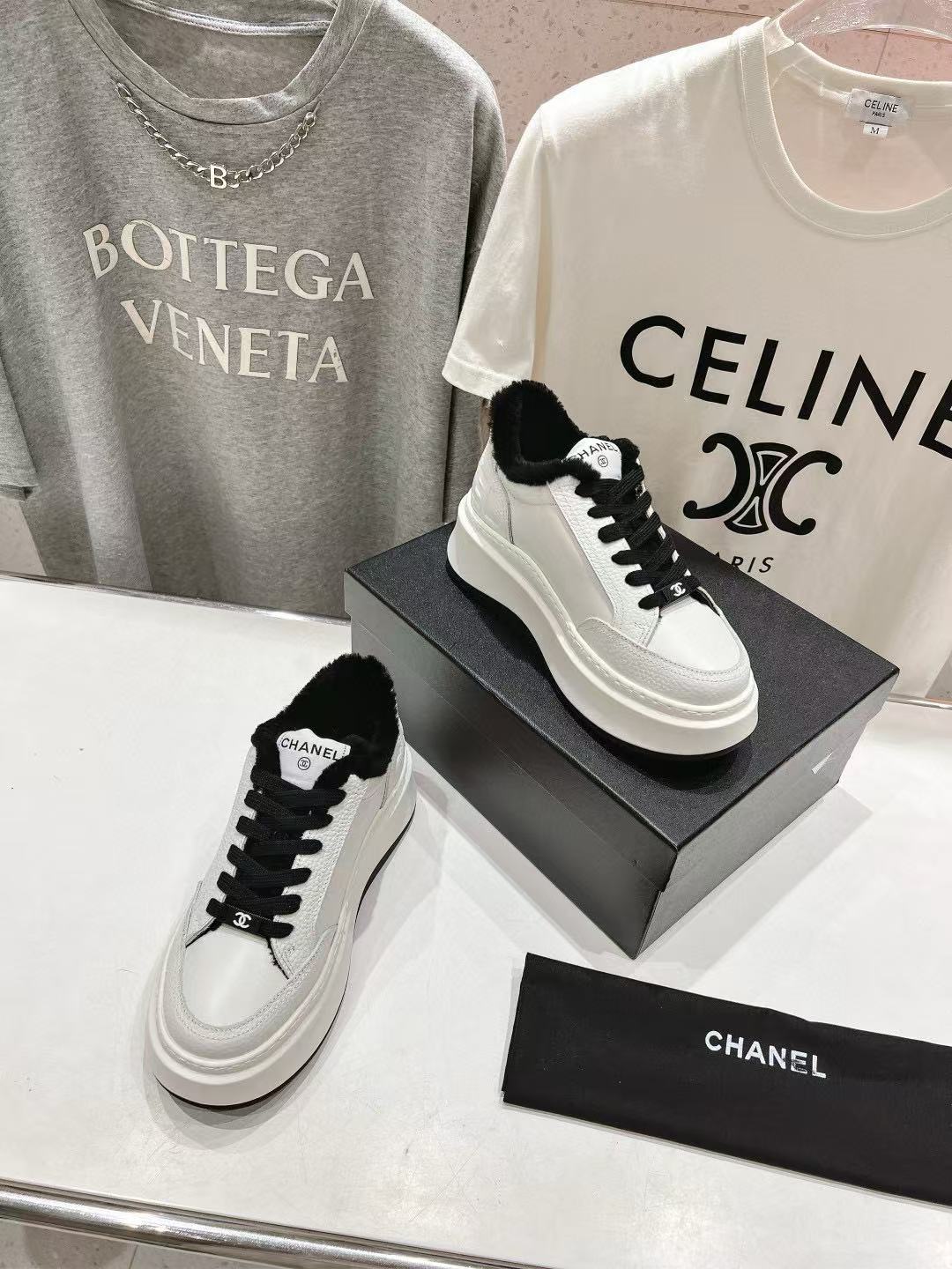 CHANE1 上質な厚底ファー付きカジュアルシューズ【50％割引+送料無料】