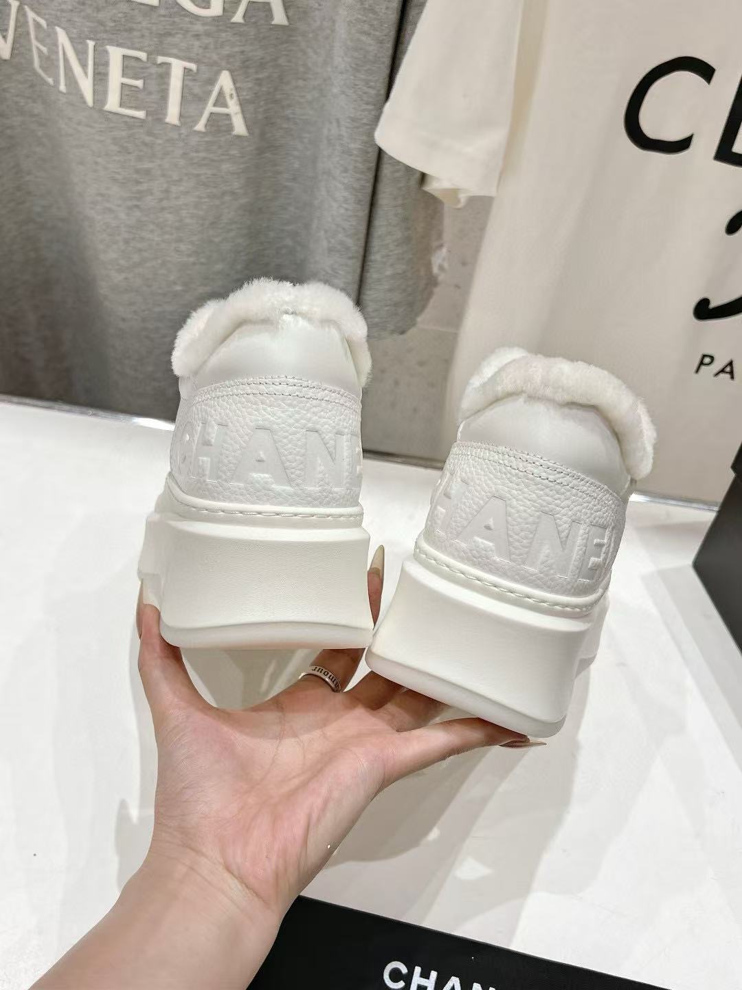CHANE1 上質な厚底ファー付きカジュアルシューズ【50％割引+送料無料】