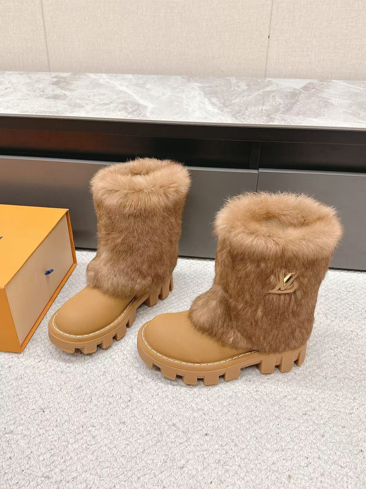 LV高品質厚底ファースノーブーツ【50％割引+送料無料】