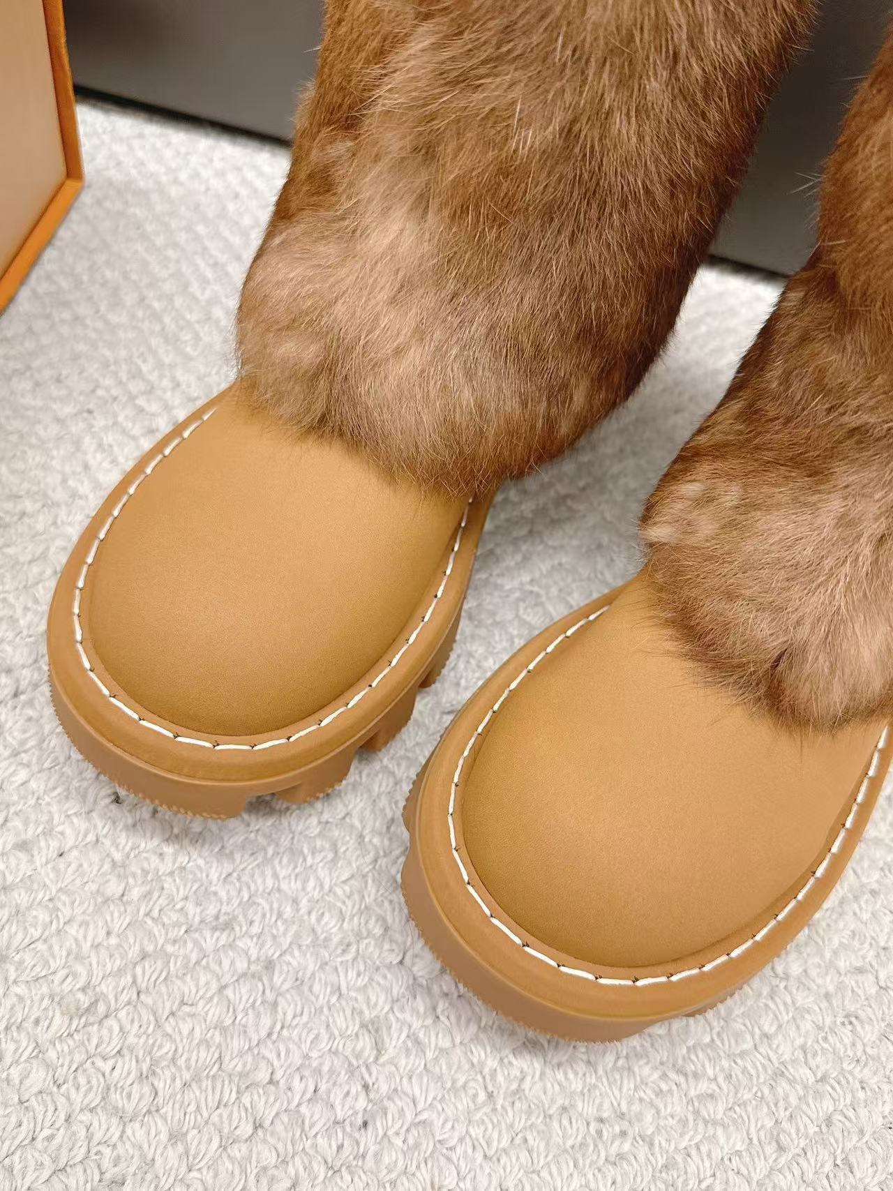 LV高品質厚底ファースノーブーツ【50％割引+送料無料】