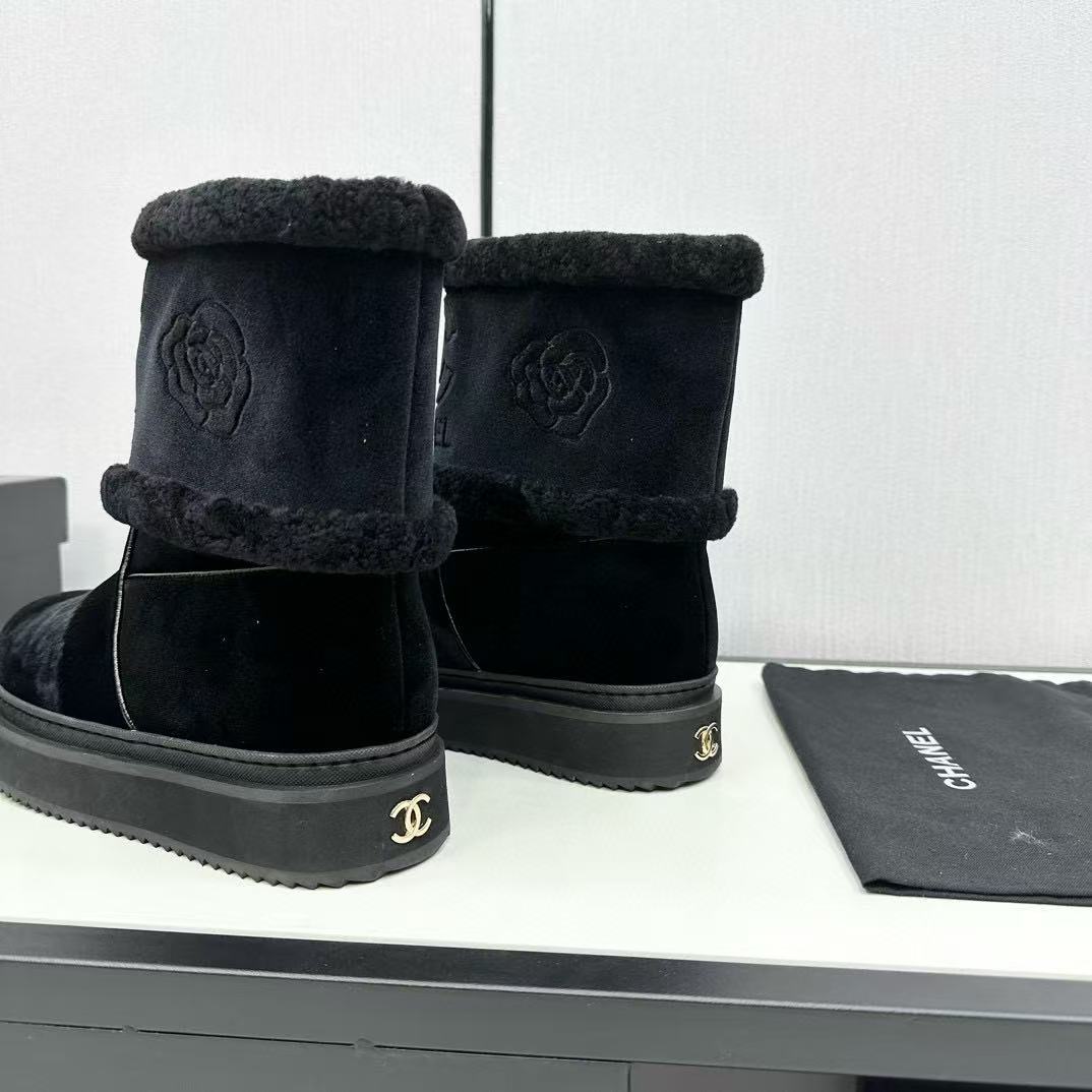CHANE1 高品質カメリア ダブルCロゴ ショートブーツ【50％割引+送料無料】