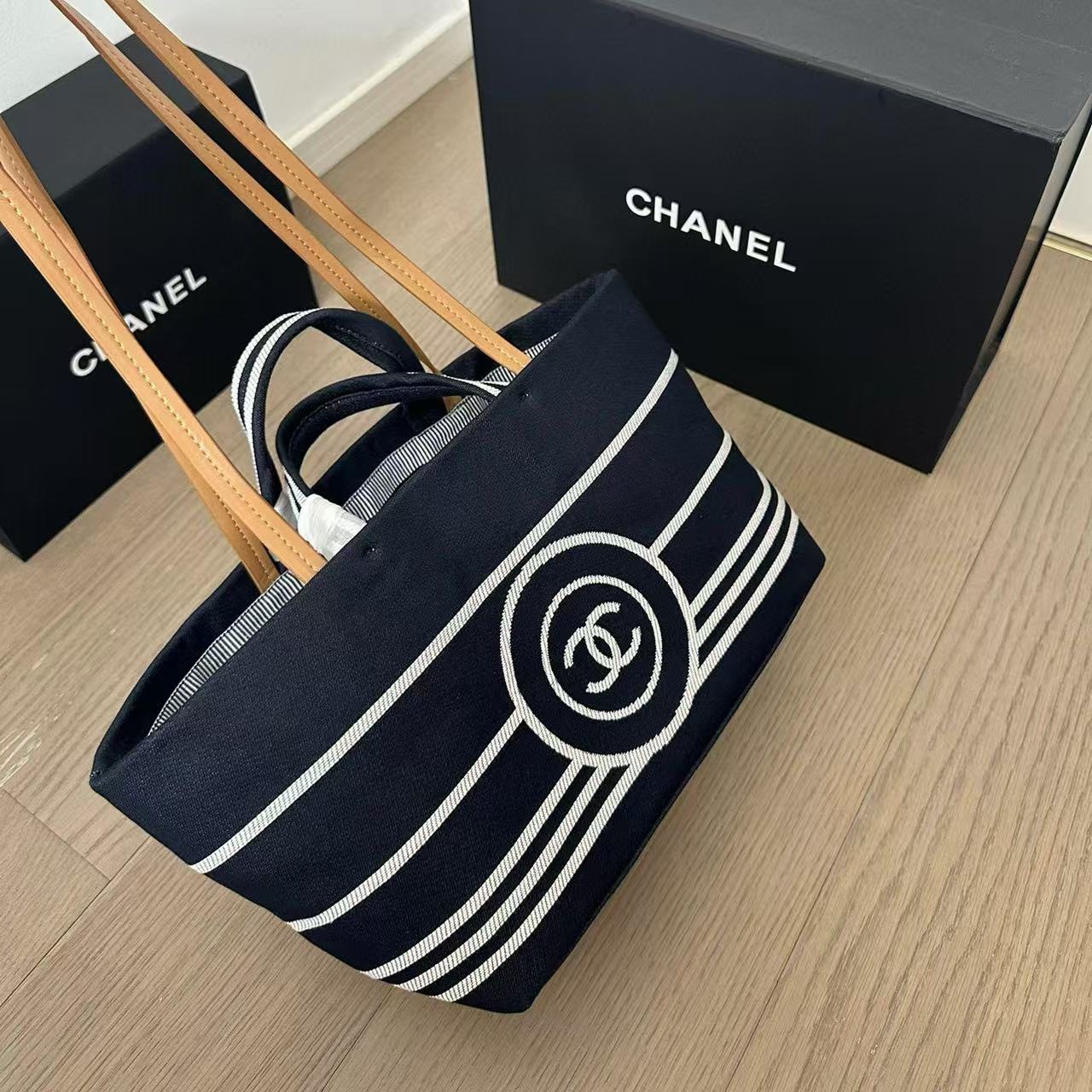 CHANE1 ストライプ ビーチバッグ【50％割引+送料無料】