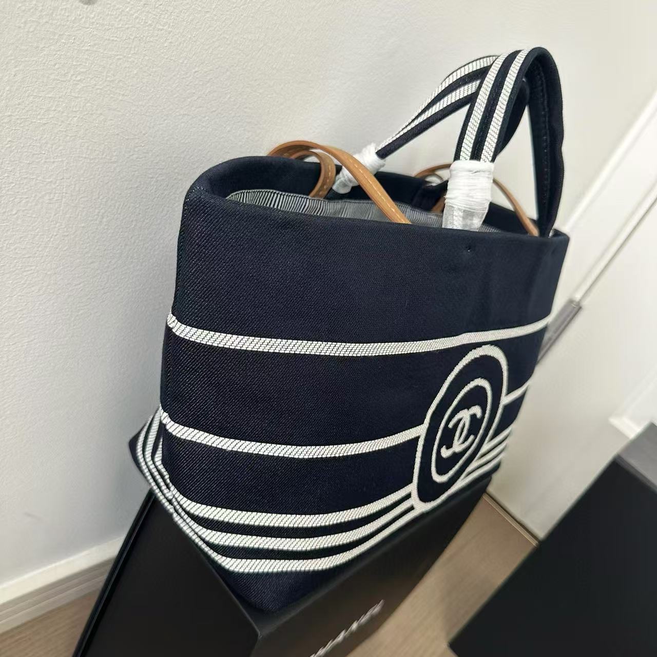 CHANE1 ストライプ ビーチバッグ【50％割引+送料無料】