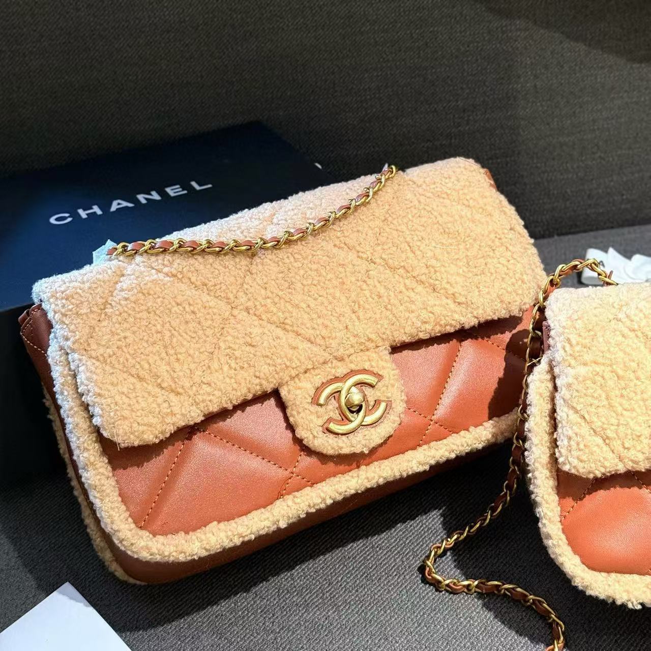 CHANE1 シェルパ CF ショルダーチェーンバッグ【50％割引+送料無料】