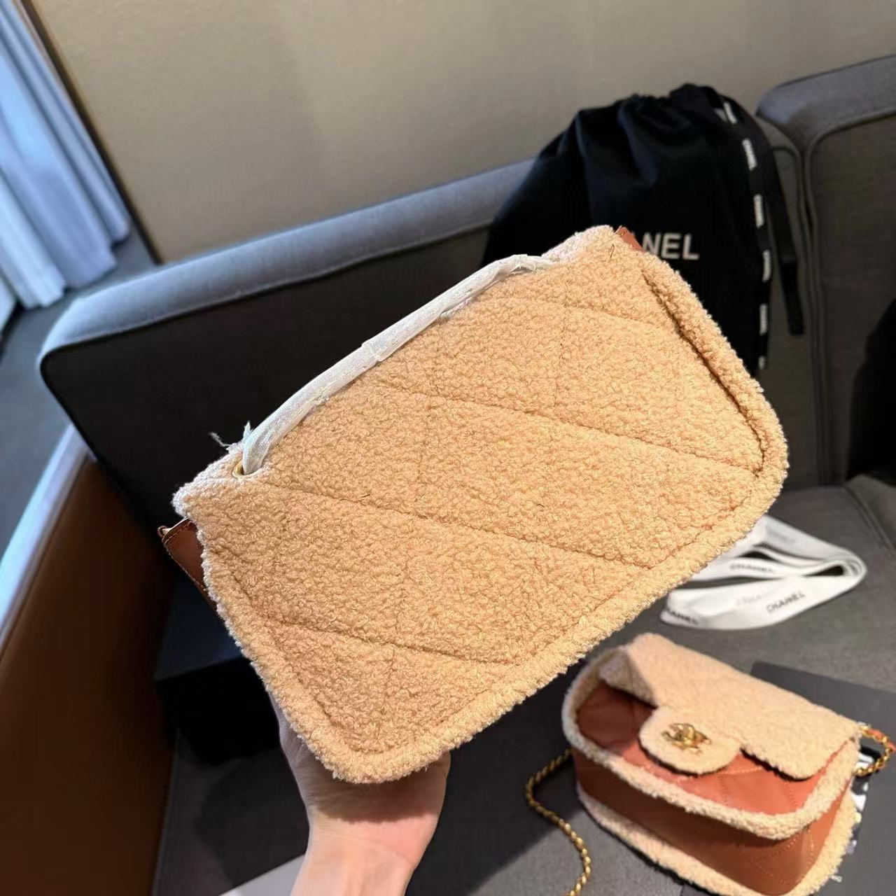 CHANE1 シェルパ CF ショルダーチェーンバッグ【50％割引+送料無料】