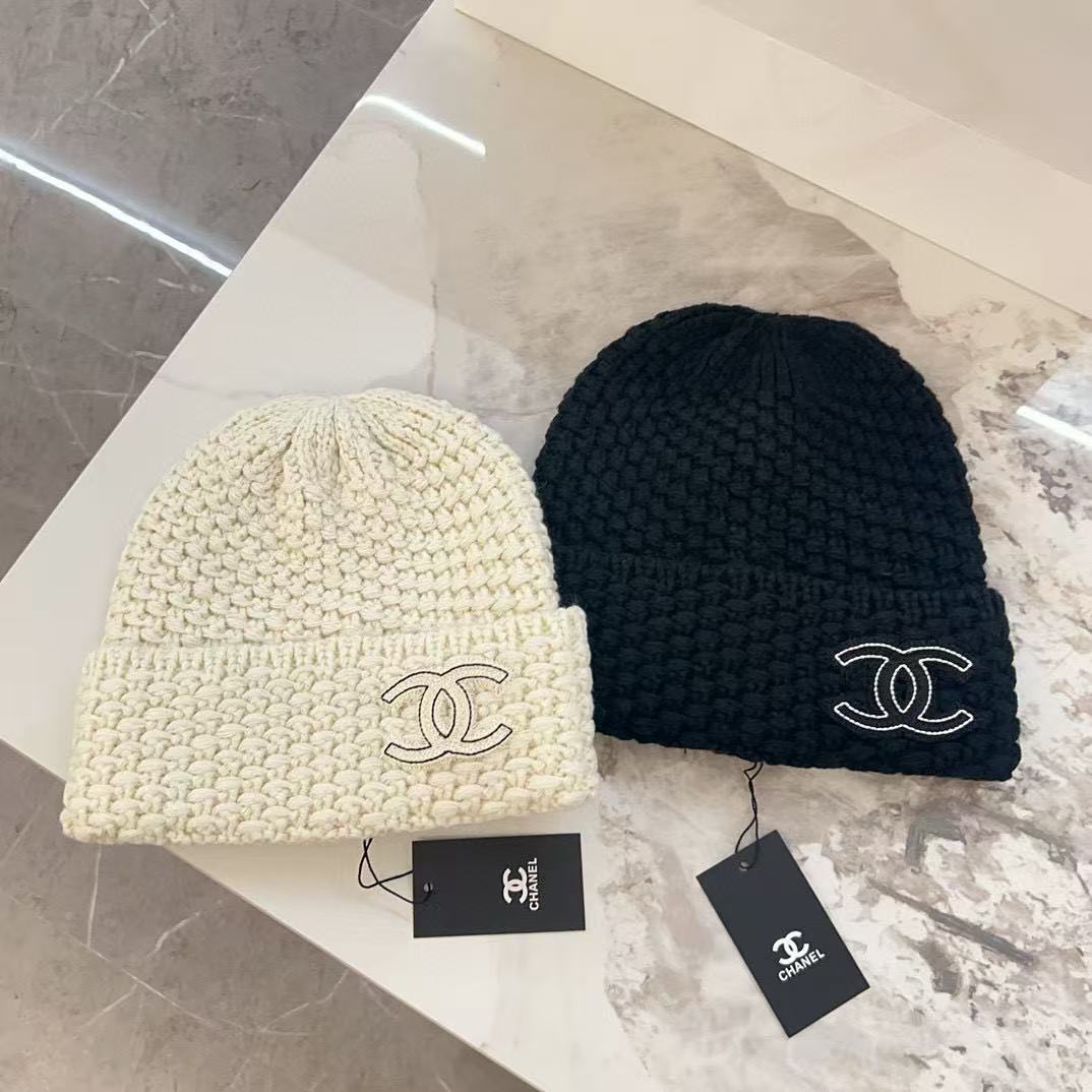 CHANE1 ダブルCロゴ ニット帽【50％割引+送料無料】