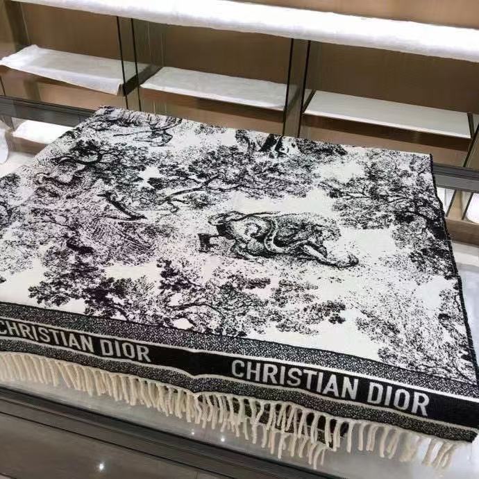 DI0R CD アニマルプリント カシミア スカーフ【50％割引+送料無料】