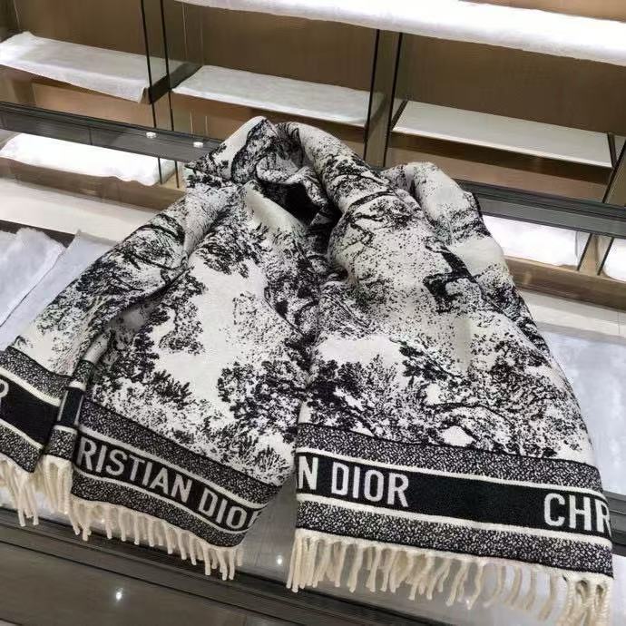 DI0R CD アニマルプリント カシミア スカーフ【50％割引+送料無料】