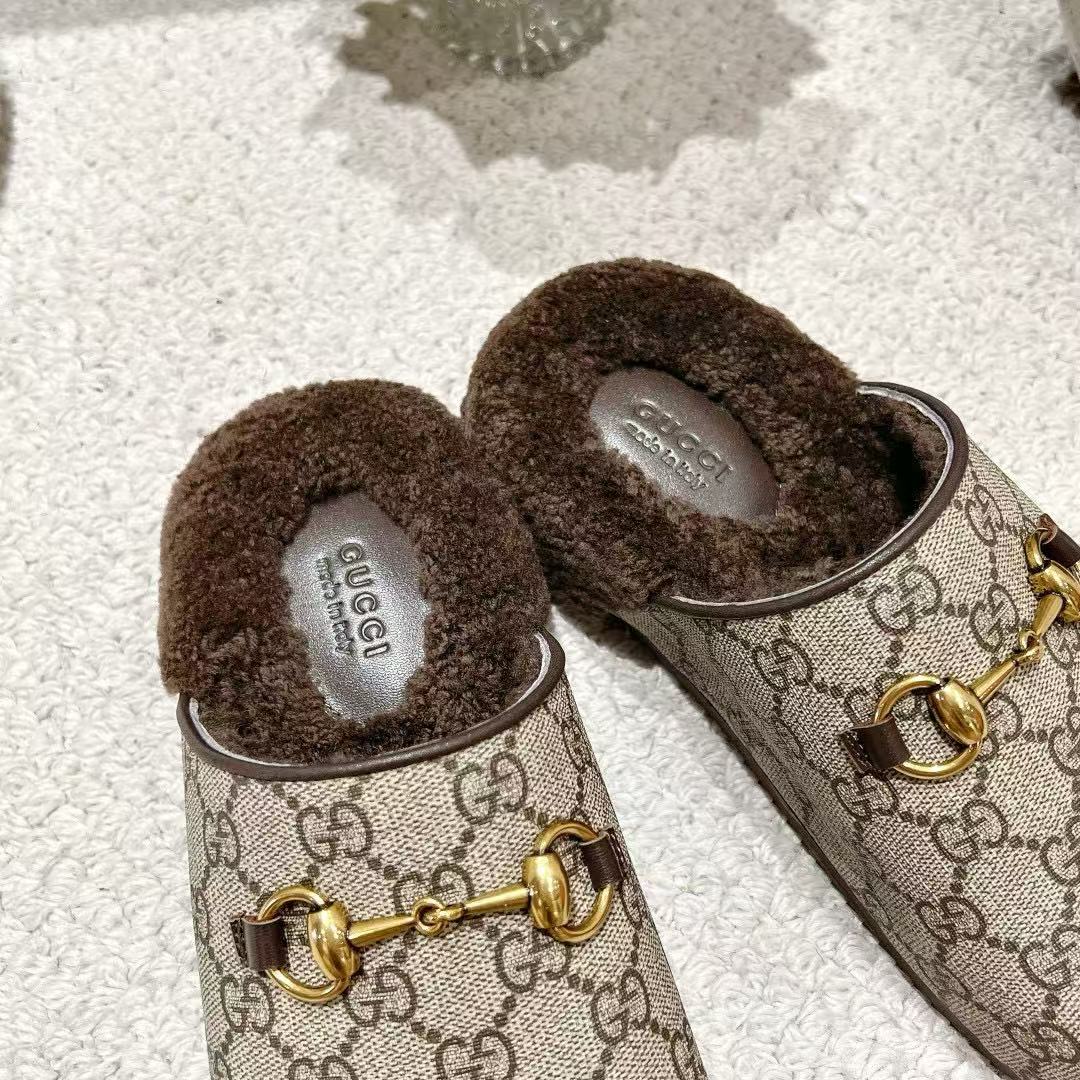 GUCC1 高品質ホースビットウールスリッパ【50％割引+送料無料】