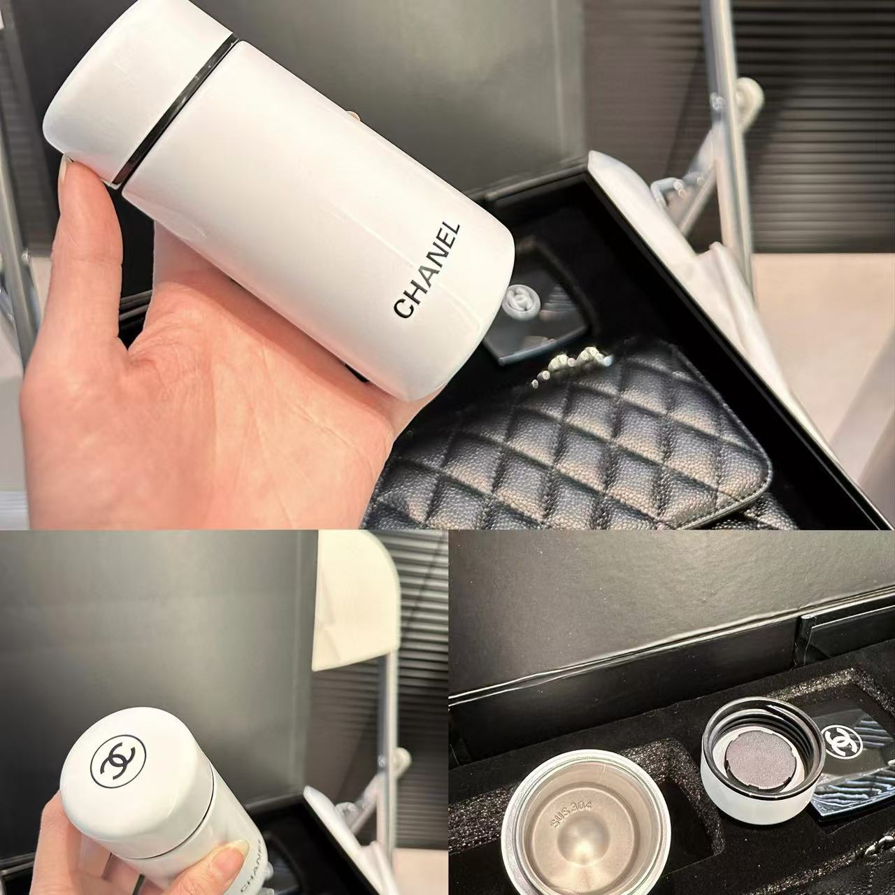 CHANE1 ミラー+サーモカップ+チェーンバッグ 3点セット【50％割引+送料無料】