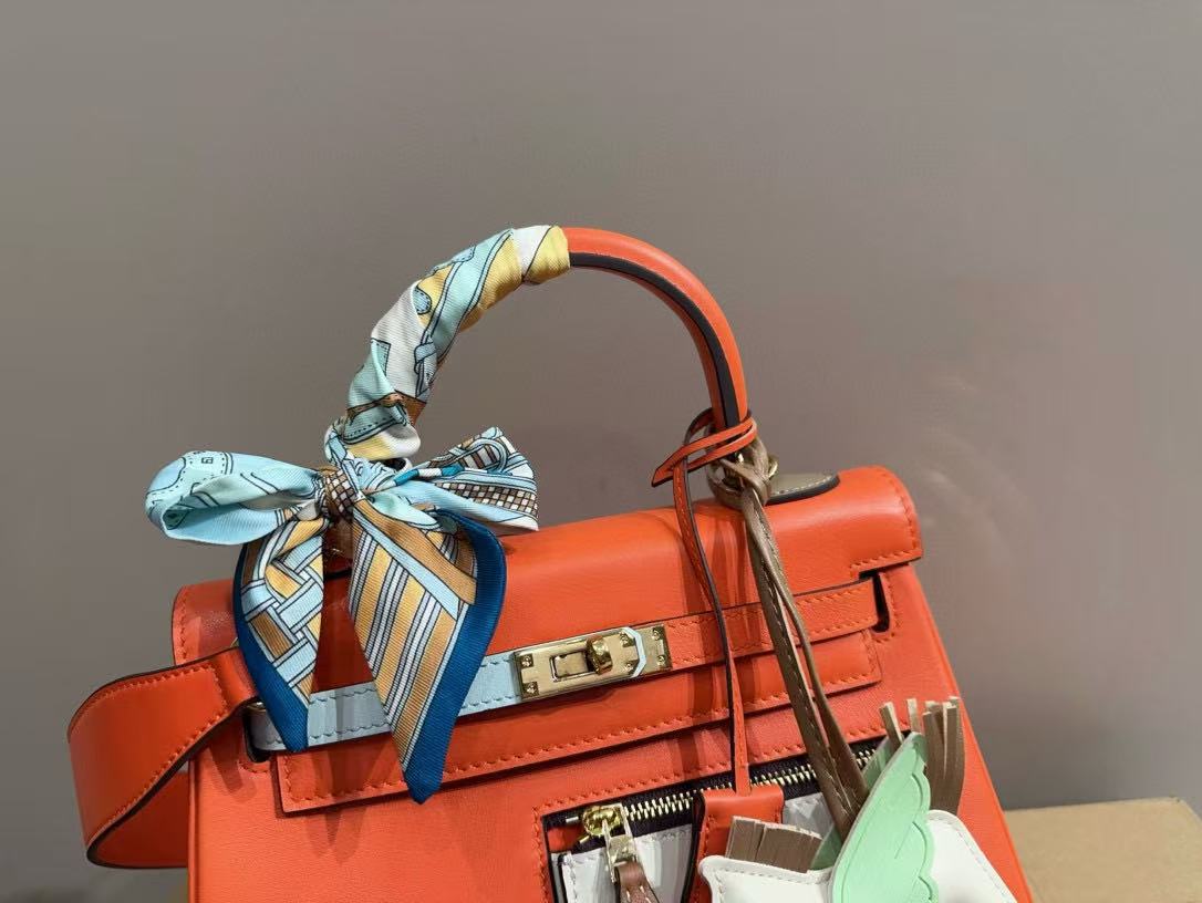 HERME5 kellyオレンジ色のハンドバッグ【50％割引+送料無料】