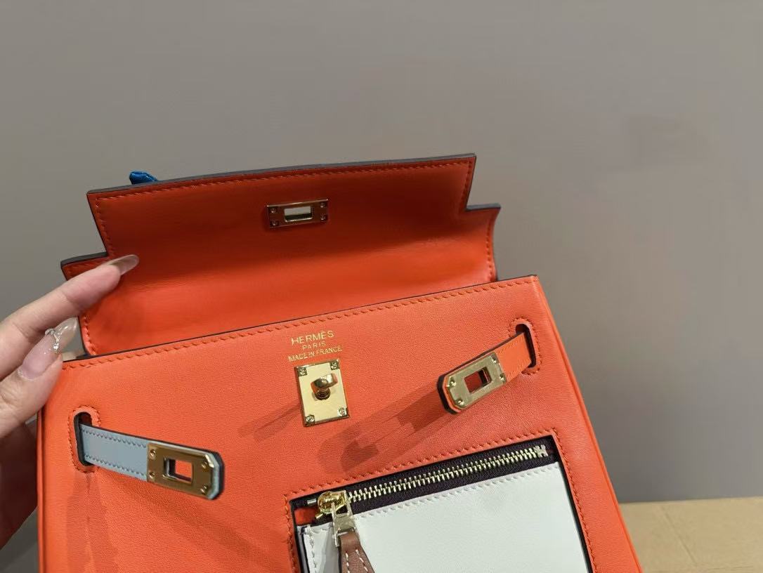 HERME5 kellyオレンジ色のハンドバッグ【50％割引+送料無料】