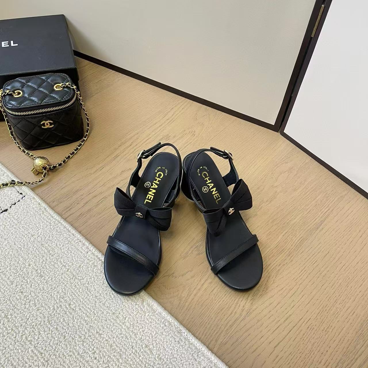 CHANE1 高品質ボウハイヒールサンダル【50％割引+送料無料】