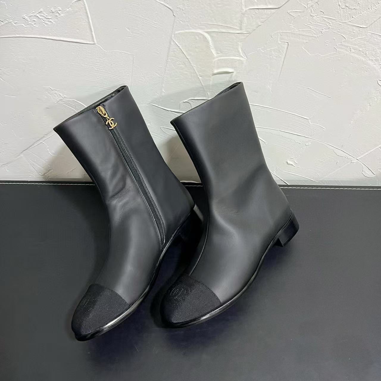 CHANE1高品質フラットアンクルブーツ【50％割引+送料無料】