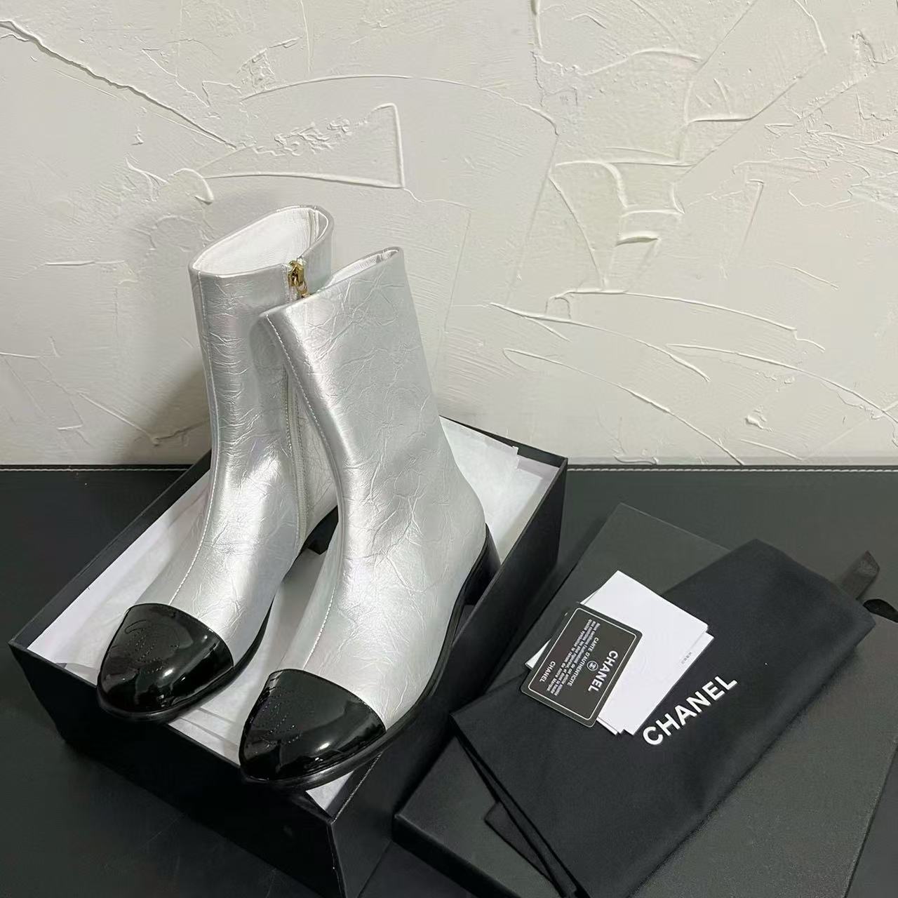 CHANE1高品質フラットアンクルブーツ【50％割引+送料無料】