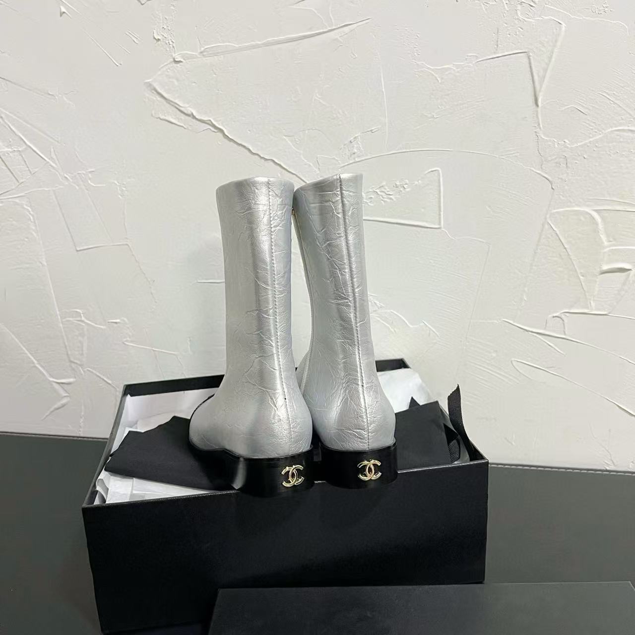 CHANE1高品質フラットアンクルブーツ【50％割引+送料無料】