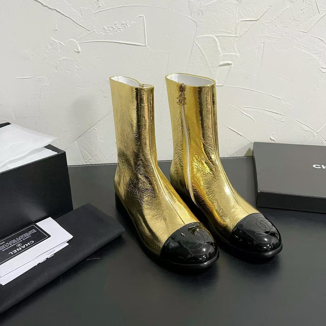 CHANE1高品質フラットアンクルブーツ【50％割引+送料無料】