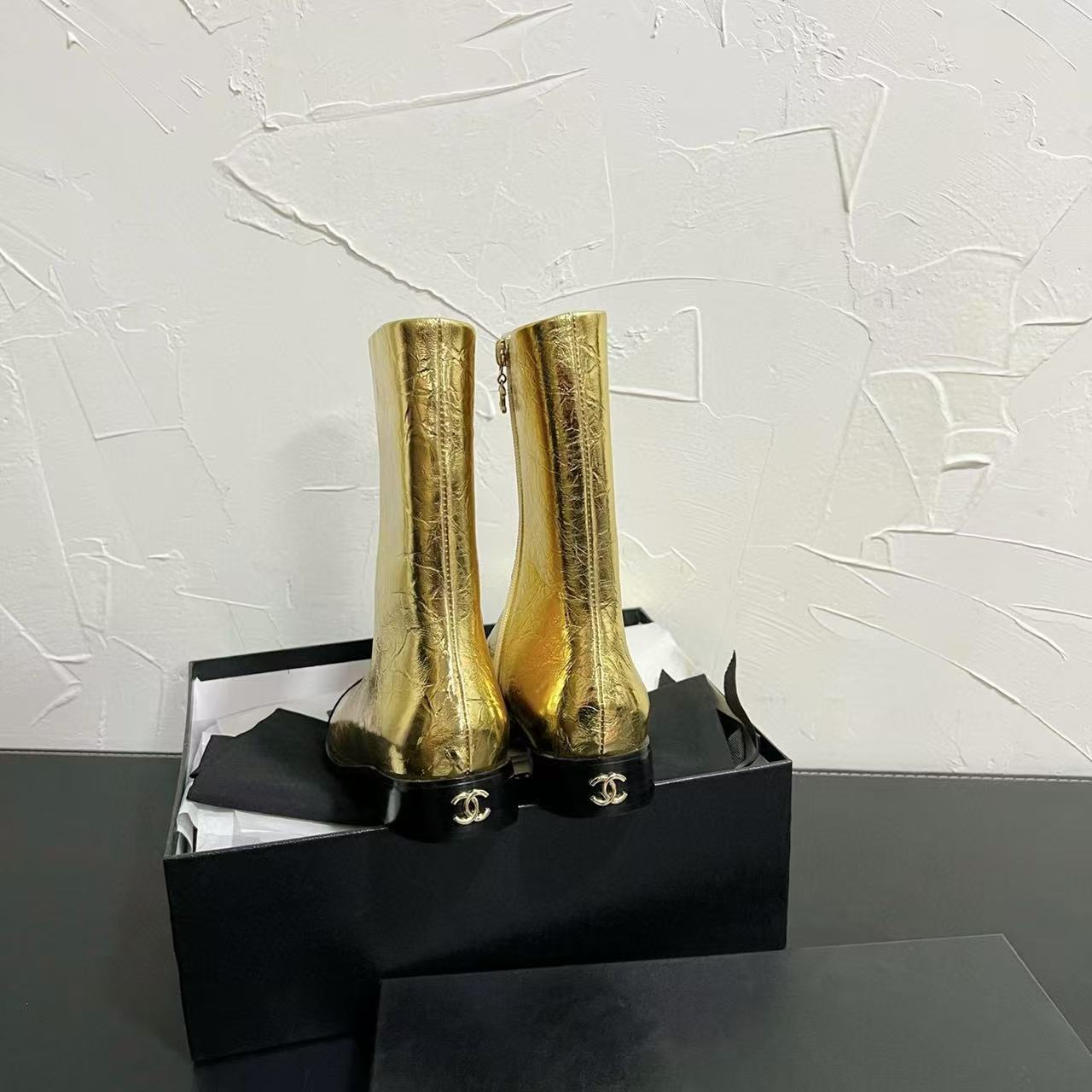 CHANE1高品質フラットアンクルブーツ【50％割引+送料無料】