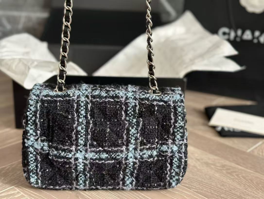 CHANE1 ウール CF チェーンショルダー クロスボディバッグ【50％割引+送料無料】